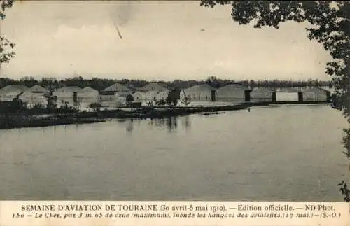 Ak Touraine Loir-et-Cher, Semaine d'Aviation de Touraine 1910, hangars des aviateurs