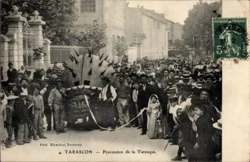 Ak Tarascon Bouches du Rhône, Prozession der Tarasque