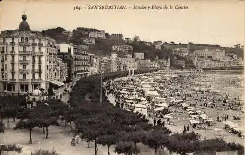 Ak Donostia San Sebastián Baskenland, Playa de la Concha, Hotels