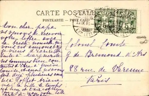 Ak Genf Genf Schweiz, Quai de la Poste, Straßenbahn