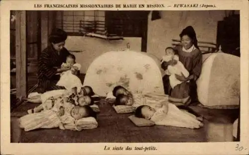 Ak Biwasaki Japan, Franziskanermissionare, La Sieste des Petits-Petits