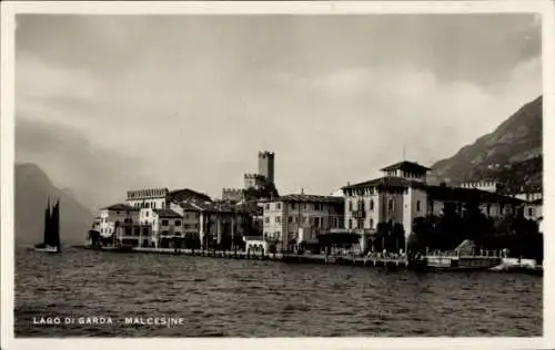 Ak Malcesine Lago di Garda Veneto, Teilansicht