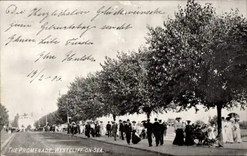 Ak Westcliff on Sea Southend on Sea Essex England, Promenade