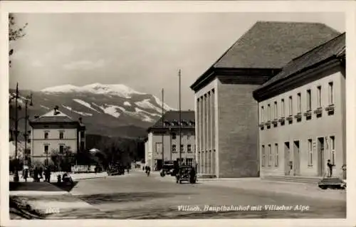 Ak Villach in Kärnten, Hauptbahnhof, Villacher Alpe