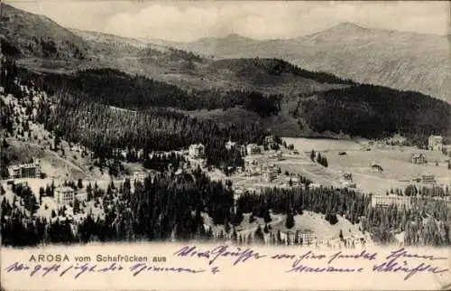 Ak Arosa Kanton Graubünden Schweiz, Panorama, Blick vom Schafrücken