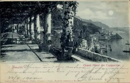 Mondschein Ak Amalfi Campania, Grand Hotel dei Cappuccini