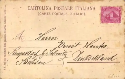 Litho Pompei Campania, Casa di Panza, Ausgrabungsstätte, Venustempel
