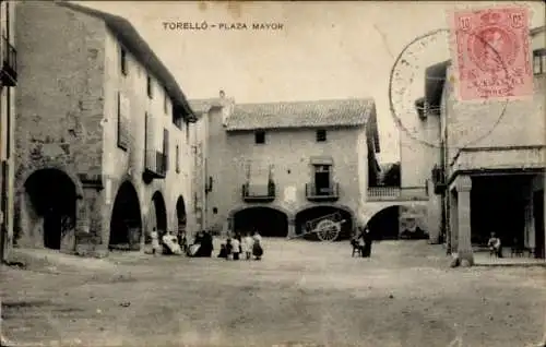 Ak Torelló Katalonien Spanien, Plaza Mayor