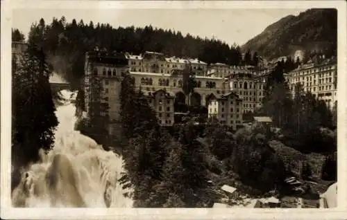 Ak Bad Gastein Badgastein in Salzburg, Teilansicht, Wasserfall