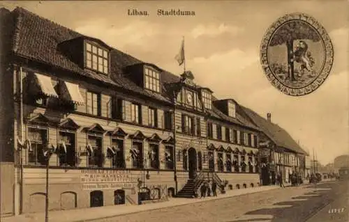 Ak Liepaja Libau Lettland, Rathaus, Weinhandlung