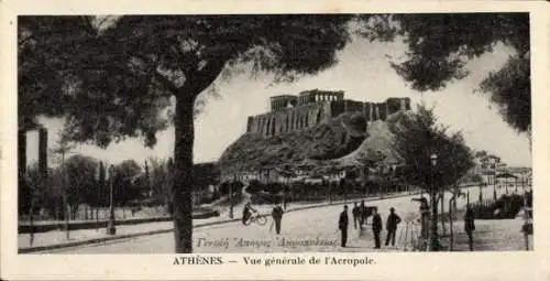 Ak Athen Griechenland, Blick zur Akropolis