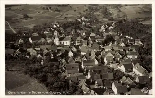 Ak Gerichtstetten Hardheim Baden, Gesamtansicht, Fliegeraufnahme