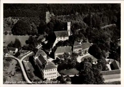 Ak Bödigheim Buchen im Odenwald Baden, Fliegeraufnahme, Schloss, Burg