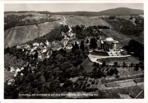 Ak Rotenberg Stuttgart, Grabkapelle auf dem Württemberg, Fliegeraufnahme