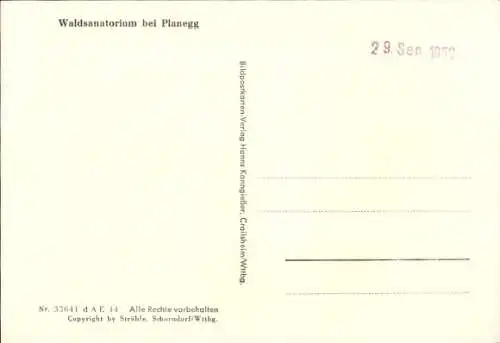 Ak Planegg Oberbayern, Fliegeraufnahme, Waldsanatorium