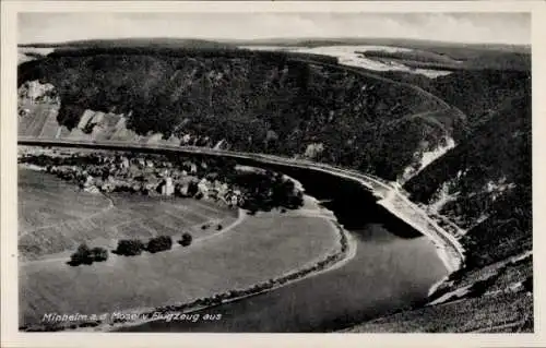 Ak Minheim an der Mosel, Fliegeraufnahme