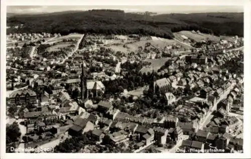 Ak Dudweiler Saarbrücken im Saarland, Fliegeraufnahme