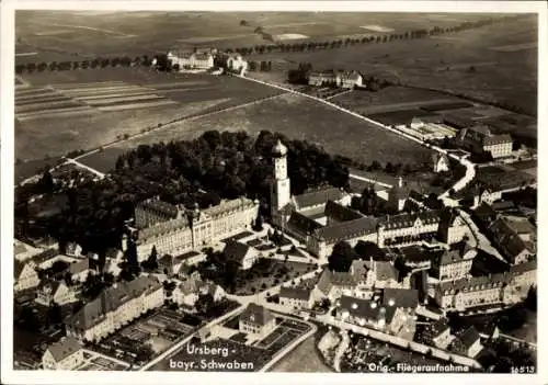 Ak Ursberg in Schwaben, Fliegeraufnahme