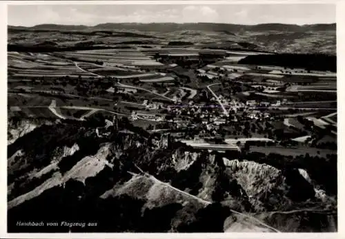 Ak Haschbach am Remigiusberg in der Pfalz, Panorama, Kusel, Burgruine Lichtenberg, Fliegeraufnahme