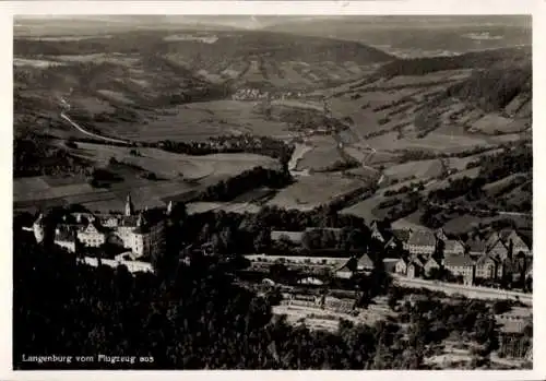 Ak Langenburg, Fliegeraufnahme, Schloss