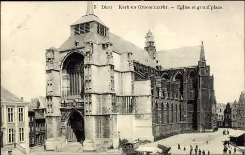 Ak Diest Flämisch Brabant, Kirche, Großer Markt