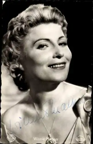 Ak Schauspielerin Winnie Markus, Portrait, Gloria Film Du mein stilles Tal, Autogramm