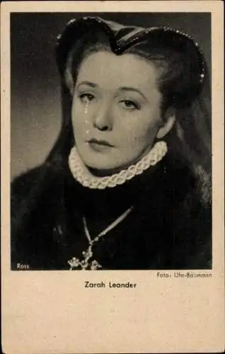 Ak Schauspielerin und Sängerin Zarah Leander, Portrait, Rose von Nowgorod, Ross Verlag