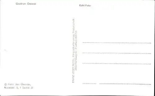 Ak Schauspielerin Gudrun Genest, Portrait, Autogramm