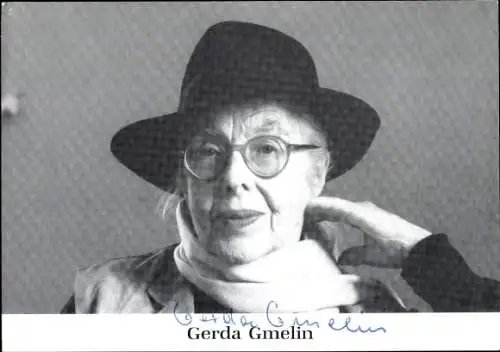 Ak Schauspielerin Gerda Gmelin, Portrait, Autogramm