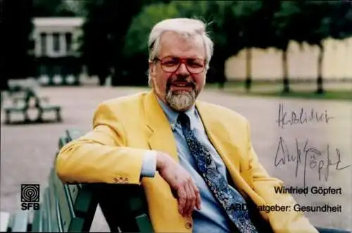 Ak Moderator Winfried Göpfert, Portrait, Serie ARD Ratgeber: Gesundheit, Autogramm