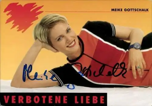 Ak Schauspielerin Meike Gottschalk, Portrait, Serie Verbotene Liebe, Autogramm