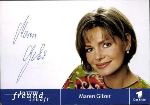 Ak Schauspielerin Maren Gilzer, Portrait, ARD, Serie In aller Freundschaft, Autogramm