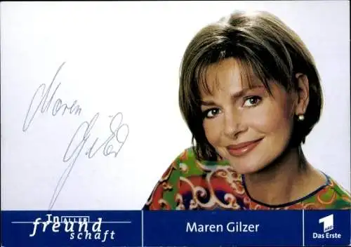 Ak Schauspielerin Maren Gilzer, Portrait, ARD, Serie In aller Freundschaft, Autogramm