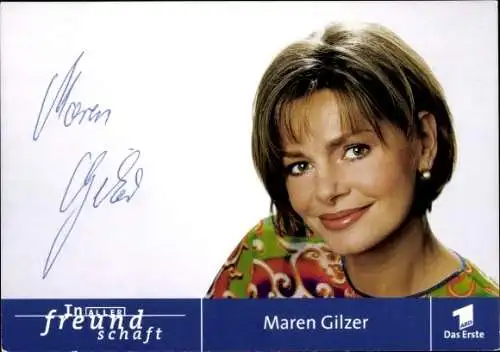 Ak Schauspielerin Maren Gilzer, Portrait, ARD, Serie In aller Freundschaft, Autogramm