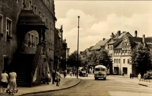 Ak Zeitz, Friedensplatz, Autobus