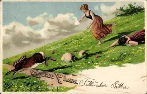 Künstler Litho Mailick, Glückwunsch Ostern, Osterhase