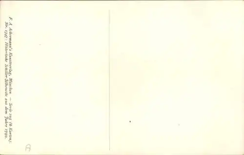 Scherenschnitt Ak Schiller in Hoftracht, Ackermanns Kunstverlag 1347