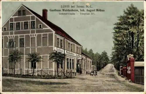 Ak Lohs Żary Sorau Niederlausitz Ostbrandenburg, Gasthaus Waldesheim