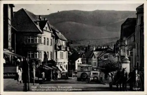 Ak Szklarska Poręba Schreiberhau Riesengebirge Schlesien, Wilhelmstraße, Schneegrubenbaude