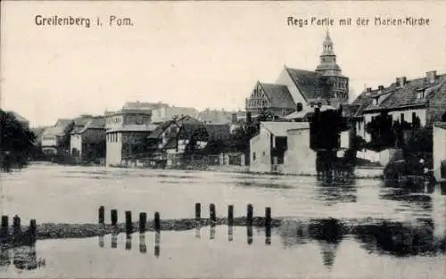 Ak Gryfice Greifenberg Pommern, Rega, Marienkirche