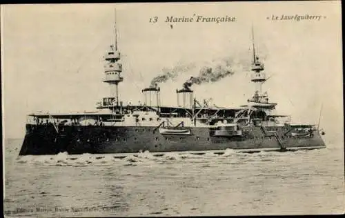 Ak Französisches Kriegsschiff Jaureguiberry, Französische Marine