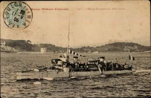 Ak Französisches Kriegsschiff Arc, Französische Marine