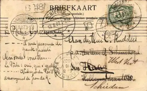 Ak Frau fährt Rad, Fahrrad, Radfahrerin, Kleid, Hut