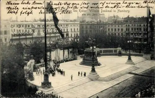 Ak Hamburg, Kaiser Wilhelm Denkmal, Enthüllung 1903