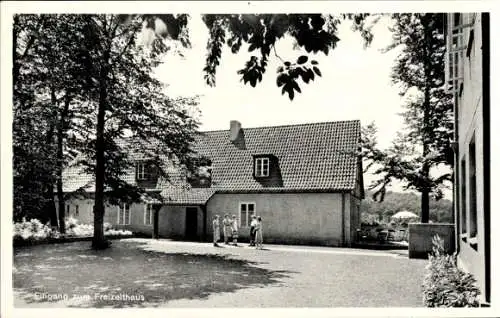 Ak Bielefeld in Nordrhein Westfalen, Otto Riethmüller Haus, Eingang Freizeithaus, Paderborner Weg