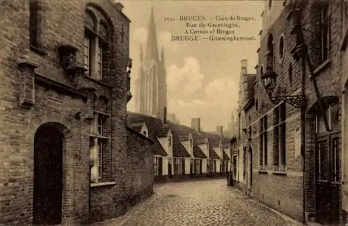 Ak Bruges Brügge Flandern Westflandern, Rue de Groeninghe