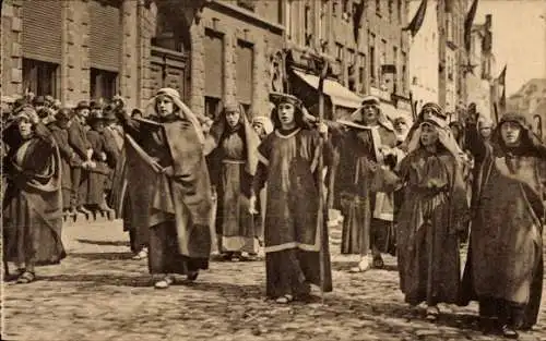 Ak Bruges Brügge Flandern Westflandern, Procession du Saint-Sang, Groupe Naissance de Jesus Christ