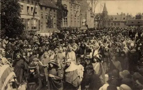 Ak Bruges Brügge Flandern Westflandern, Procession du Saint-Sang, Jesus benit les enfants