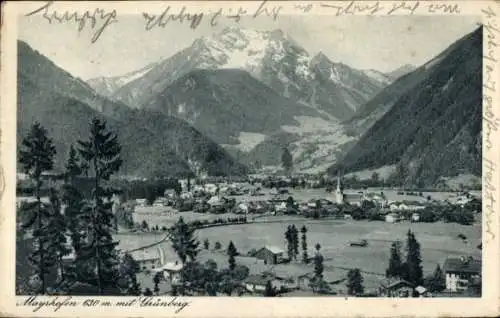 Ak Mayrhofen im Zillertal Tirol, Gesamtansicht, Grünberg