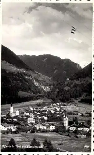 Ak Pfunds in Tirol, Panoramablick mit Schwebebahn